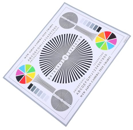 Artibetter Lens Test Chart Color Calibration Card Lens Focus Adjustment Chart Color Wheel CCTV Camera Calibration Tool Testing Card for Monitoring Systems