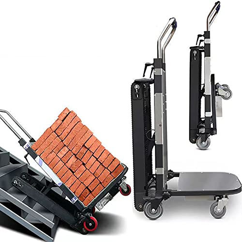Carretilla eléctrica de mano para subir escaleras con pantalla LCD inteligente, diseño plegable para cargas pesadas de hasta 250 kg, motor silencioso sin escobillas para un fácil transporte