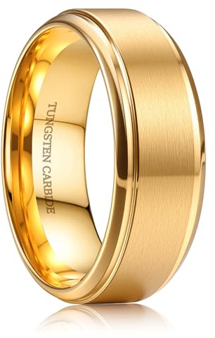 Cassieca ring män/kvinnor volframkarbid 8 mm män ringar smycken vigselring förlovningsringar par vänskapsring silver svart guld storlek 52 till 72