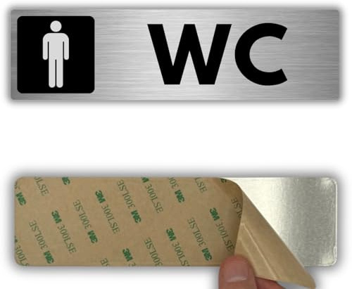 LEIASA | Señal Baño Hombre - 5x18 cm - Aluminio - Aseo Masculino Caballeros