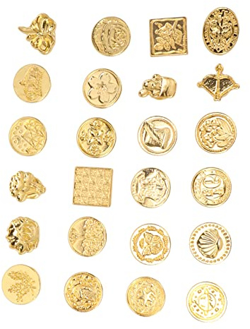 Annadue 24 St Vaxstämpelsats, Löstagbara Vaxstämplar, Vintage Vaxstämpelhuvuden med Presentask, Vaxstämpel för Presentdekoration