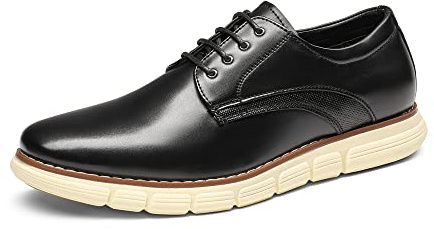 Bruno Marc Men's Oxford Dress Shoes, Soft Wrinkle-Resistant PU Leather, Comfortable Arch Support, Lightweight EVA Outsole, Ultra-Lightweight, Daily Wear, Size 9.5,Black,GRANDPLAIN