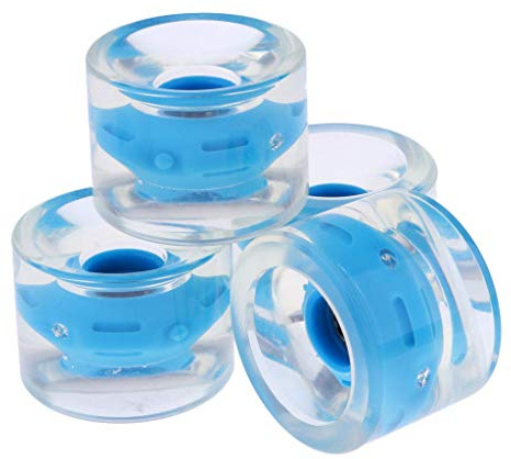 Inzopo Lot de 4 roues de skateboard 70 mm, 78 A, PU, clignotantes, lumineuses, pour longboard, danse, rue, skateboard, extérieur Bleu