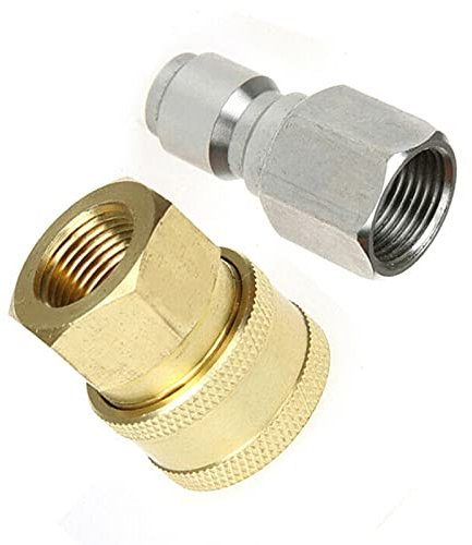 Juego de adaptadores para limpiador de alta presión, conector de 3/8 pulgadas, kit de conexión Quick Connect para enchufes, enchufes de coche, pistola pulverizadora, 2 unidades