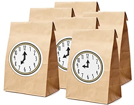 Nastami Silvester Countdown Tüten inkl. 6 Sticker Silvesterspiel