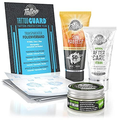Believa Tattoo - Set para el cuidado de la piel tatuada, lote de 4 productos