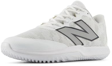 New Balance Unisex FuelCell 4040 V7 Turf Trainer Baseball Shoe,Optic White/Rain Cloud,Men 5 / Women 6.5 Wide