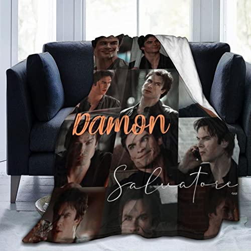 Cozy Plush Damon Thow Manta Salvatore Manta de Franela, Ropa de Cama cálida Manta Suave de Forro Polar para sofá, Sala de Estar, Oficina, Coche, Campamento, Mantas de Playa de 60.0 x 50.0 in