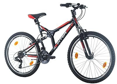 Interbike Parallax 26 Pulgadas Bicicleta de Montaña MTB 18 Velocidades, Hombres, Mujeres adecuadas de 165-180 cm (Negro)