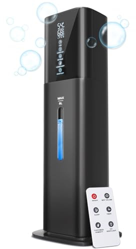 Humidifiers for Bedroom, 2.11Gal 8L Quiet Humidifiers for Large Room with Timer, 360°Nozzle, 3 Speed Ultrasonic Cool Mist Humidifier with Humidistat for Baby Home Adults Plants