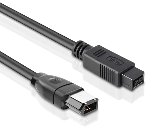 La Brodée Cable adaptador Firewire a USB IEEE 1394 de 9 pines a 6 pines Firewire macho a 9 pines macho de 9 pines para videocámara DV