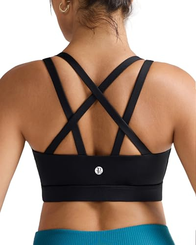 RUNNING GIRL Sports Bra for Women,Molded Cups High Support Sports Bras for Women Large Bust Workout Top(3051_Black_M)