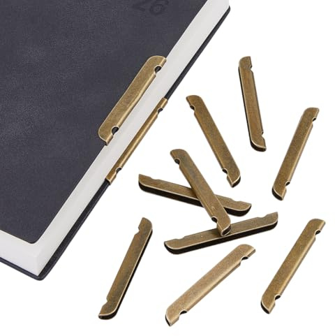 SUPERFINDINGS 30Pcs Metal Book Corner Protector Guard Edge Cover Antique Bronze Clip Edge Protectors for Notebook Album Vintage Photo Corners Junk Journals 52x6.5x4mm Hole: 4.4x3mm