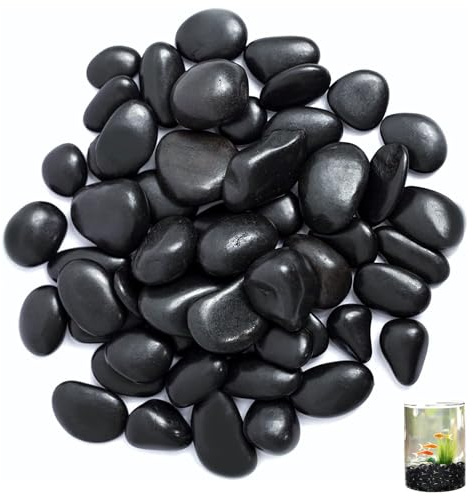 Ciottoli, 4-8 cm Pietre Decorative Lucidate, 1kg Pietre da Giardino Nero di Grandi Dimensioni, per la Cura del Paesaggio, la Decorazione Della Casa, L'artigianato, i Progetti Artistici
