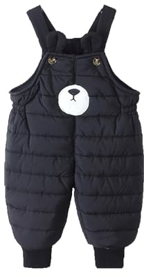 Generisch Salopette de ski et de neige pour enfant - Sans manches - Fermeture éclair - Combinaison d'hiver chaude en duvet - Pantalon pour enfant garçon