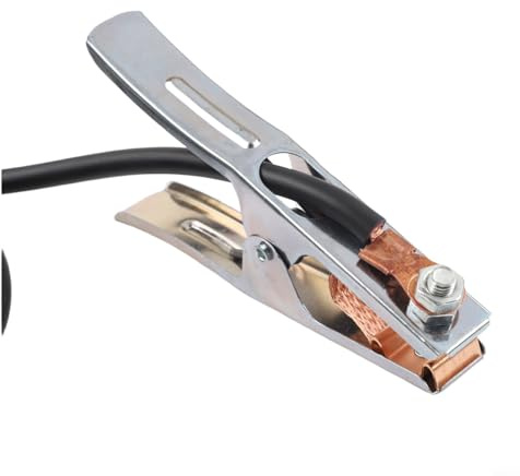 TONIXY Abrazadera de alambre de tierra de soldadura, cable de tierra de cobre, 300 A 10 Mm² con conector, 2/3/4/5 m para corte de plasma MIG TIG (3 metros)