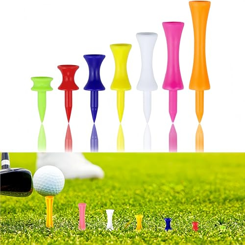 SDXCJY Tee da golf in plastica, 105 pezzi, dimensioni miste, resistenti e infrangibili, in diversi colori (25, 31, 37, 43, 51, 57, 70 mm)