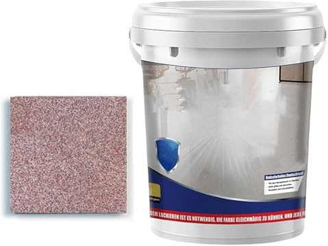 Nimedala Pintura Epoxi para Pisos de Arena, Revestimiento de Alto Brillo con Efecto Mármol para Concreto (Red,3kg)