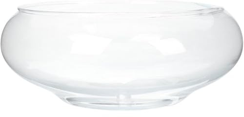 Xweptuy Jardinière de Bol de Lotus, Bol Fleur Lotus Rond 6 Pouces, nénuphar Clair, Verre décoratif pour Fleur Plante hydroponique succulente Poisson décor à la Maison
