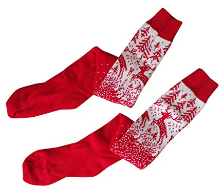 Generico Calzini Donna Natale, Calze Donna Lunghe, Calze Autoreggenti Calze Donna in Cotone Calze Calde Le Ragazze Scaldano La Coscia sopra Il Ginocchio Calze Lunghe Lavorate A Maglia Natalizie