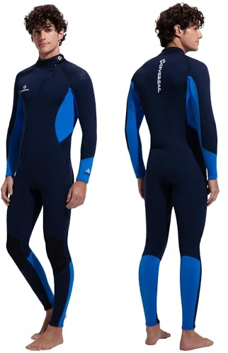 Wetsuit Men's Women's Full Wetsuit 3/2mm Front Zip Diving Suit Neoprene Wetsuit for Diving Snorkeling Surfing Scuba Water Sports Wild Swimming Open Water Cold Water