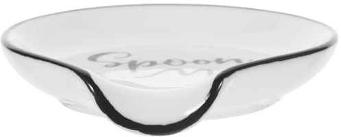 Amosfun Portacucharas de Cerámica para Utensilios de Cocina, Soporte para Cucharón, Espátula y Pinzas, Reposacucharas Funcional para Uso en Restaurante y Cocina Doméstica