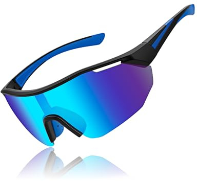 MELLIEX Occhiali da Sole Ciclismo Polarizzati, Ultraleggero Anti-UV400 Nasello Regolabile Occhiali da Sole Sportivi per Uomo e Donna, Adatto per Bici MTB Corsa Pesca Golf