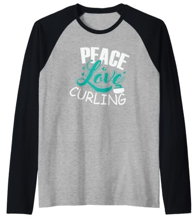 Pierre pour Sports d'hiver Peace Love Curling Manche Raglan