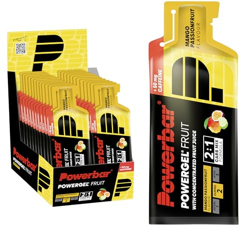 Powerbar - PowerGel Fruit - Mango Passionfruit - 24x41g - High Carb Energie Gel - Natrium - 50mg Koffein