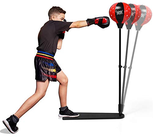 GOPLUS Juego de Saco de Boxeo con Altura Regulable de 85 a 130 cm