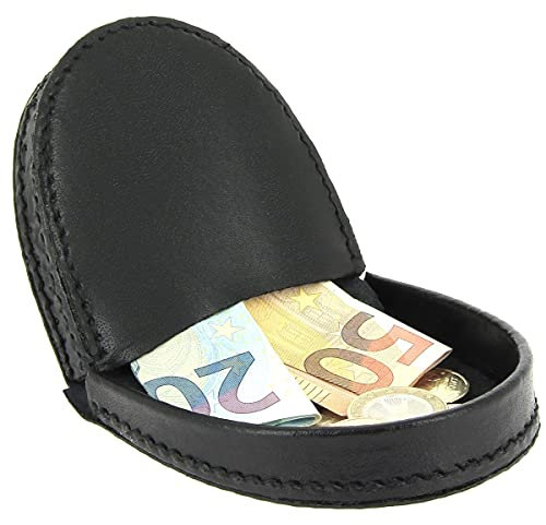 KARL LOVEN Geldbörse Tablett Herren aus Leder kleinFormat leicht und robust Münze Geldschein Schwarz