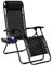 Aspect Zero Gravity Chair, Outdoor Garden Sunloungers, Sturdy Textoline, Reclining Garden Chairs with Cup Holder and Pillow Headrest - Black