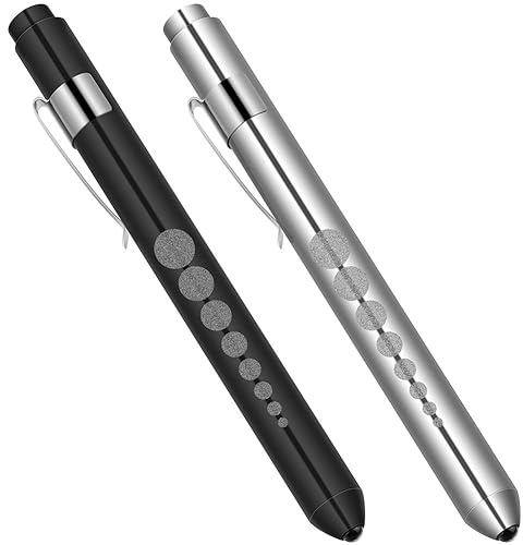 flintronic pupillljus diagnostiklampa pupilllampa penlight | Medicinsk återanvändbar diagnostisk LED-stiftlampa, ficklampa med fickklämma för läkare 2 stycken