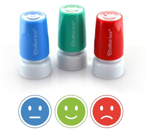 Pack EMOTION STAMPS 3 Sellos de Motivación Ideales Para Potenciar y Reforzar a Tus Alumnos, Hijos o Incluso en Empresa - Especial Profesores – con Cubierta Especial AntiManchas by Office Box