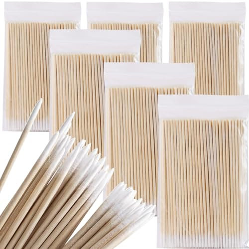 600 Pezzi Tamponi di Cotone Appuntiti Bastoncini da Tampone in Cotone 7 cm Cotton Fioc Lunghi per Make Up,Tatuaggio,Sopracciglia,Bellezza,Trucco,Unghie