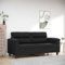 Willood 2-Sitzer Sofa Loungesofa Couch mit Armlehnen Rückenkissen, Wohnzimmersofa Designsofa mit Metallgestell, Sitzmöbel Zweisitzer Schwarz 140 cm Kunstleder