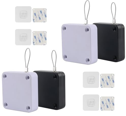 PMELCXD Cierrapuertas Universal - Juego de 4 Cierrapuertas Automáticas con 2 Diseños de Color, Fuerte Capacidad de Tracción, Para Puertas Pesadas y Más – Mejora Tu Eficiencia y Protección