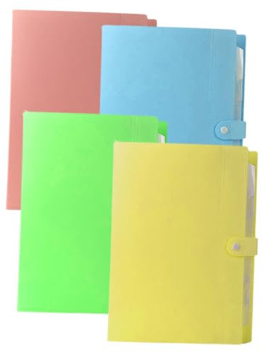 COHEALI 4 Stücke Akkordeon Datei Organizer A4 Größe Datei Ordner Pp Material Leichte für Büro Schule