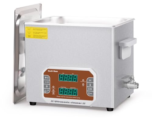 SOUTH BASE Ultraschallreinigungsgerät,10L Ultraschallreiniger mit Reinigungskorb,Timer&Heizung,240W Touch Control Ultraschallreinigungsmaschine zur Reinigung von Pistole,Motor,Vergaserteilen,Kette
