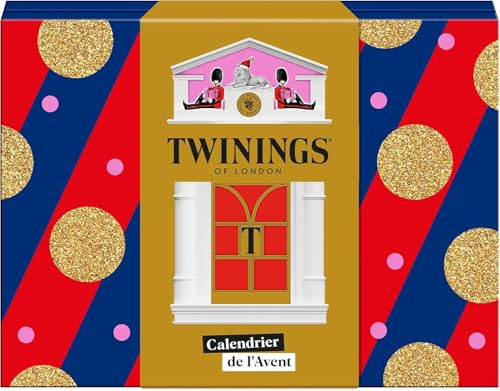 TWININGS – Calendrier de l’Avent Thés & Infusions 2025 – 24 Sachets Dégustation, 11 Thés Parfumés, 8 Infusions Gourmandes, 5 Thés Verts – Idée Cadeau Noël, Coffret Édition Limitée Esprit Londonien