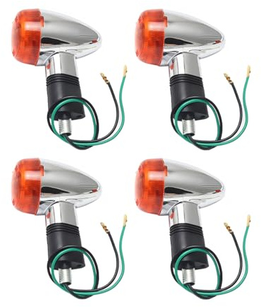 Norkmdi Bullet Motorcycle Turn Signals Light, 4PCS Aluminum Alloy Motorbike Front Rear Signal Lamp Blinker Indicator, Motorcycle Turn Light Replacement, Compatible with Dirt Bike Motocross