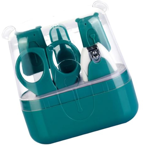NOLITOY Kit de Uñas para Bebés Cortaúñas de Hojas Redondeadas y Caja de Almacenamiento, Material Abs y Acero Inoxidable, Seguro para Niños y Recién Nacidos