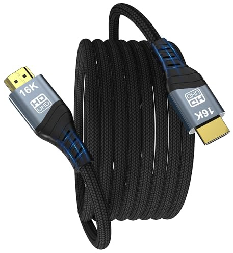 CHENLENIC HDMI-kabel 16K 10K 8K, HDMI2.2-kabel ultrahög hastighet 96Gbps 16K@30Hz 8K@60Hz 4K@240Hz, med HDCP 2.3 och HDR10 eARC kompatibel med PS5/Xbox/Roku TV/PC spel/Blu-ray