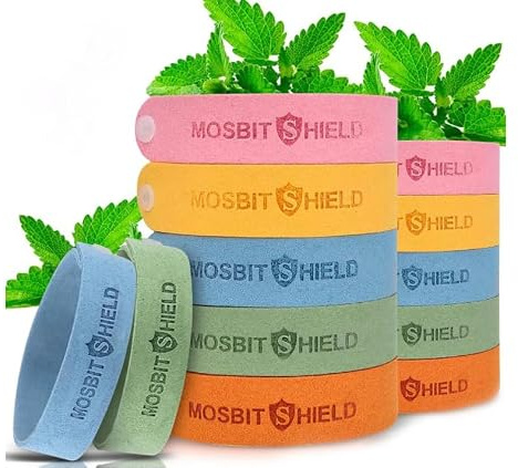 Pipihome 12 Piezas Pulseras Repelente de Mosquitos, Pulsera Antimosquitos, Ajustables Impermeables Pulsera Mosquitos para los Niños y Adultos al Aire Libre Uso en Interiores