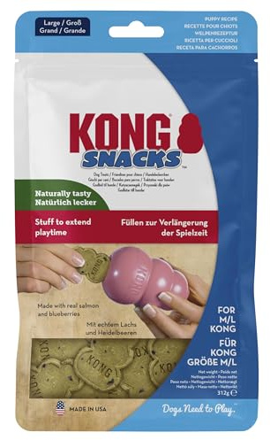 KONG Snacks - All Natural Dog Biscuit Treats - Chicken Liver Flavour, For Large KONG Toys - Puppy