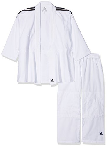 Adidas Anzug Judo Uniform Club- Kimono da Judo, Brillante Nero/Bianco, 180