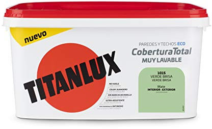 Titanlux Titan Pintura Plástica Covertura Total 4L Gama de Colores (1015 Verde Brisa)