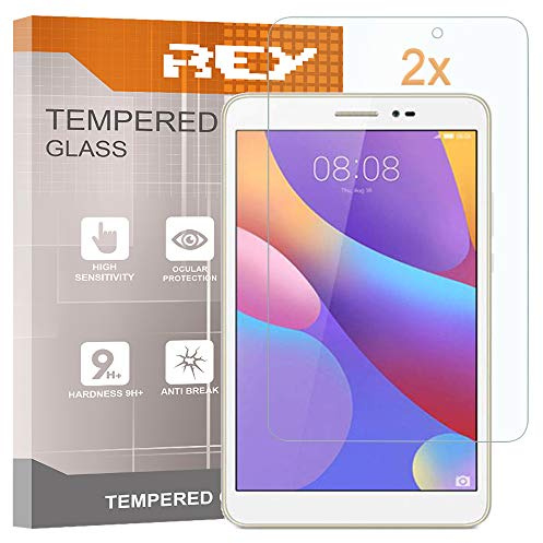 REY Pack 2X Pellicola salvaschermo per Huawei MEDIAPAD T2 10.0 PRO (10,1), Pellicole salvaschermo Vetro Temperato 9H+, di qualità Premium Tablet