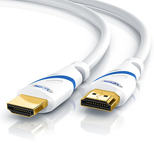 CSL - 8k / 4k HDMI Cable 2.1/2.0 10m - 8K @ 60Hz - 4K @ 120Hz - 48 Gbit/s - 3D - Ultra High Speed with Ethernet - TV Blu-ray PS5 Xbox Series X Switch - white - 10 metres