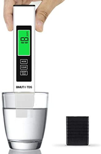 BMUT 3-i-1 TDS mätanordning – digital vattenkvalitetstestare och EC samt temperaturmeter, mätområde 0–9999 ppm, för vatten, växter, dricksvatten, akvarier etc